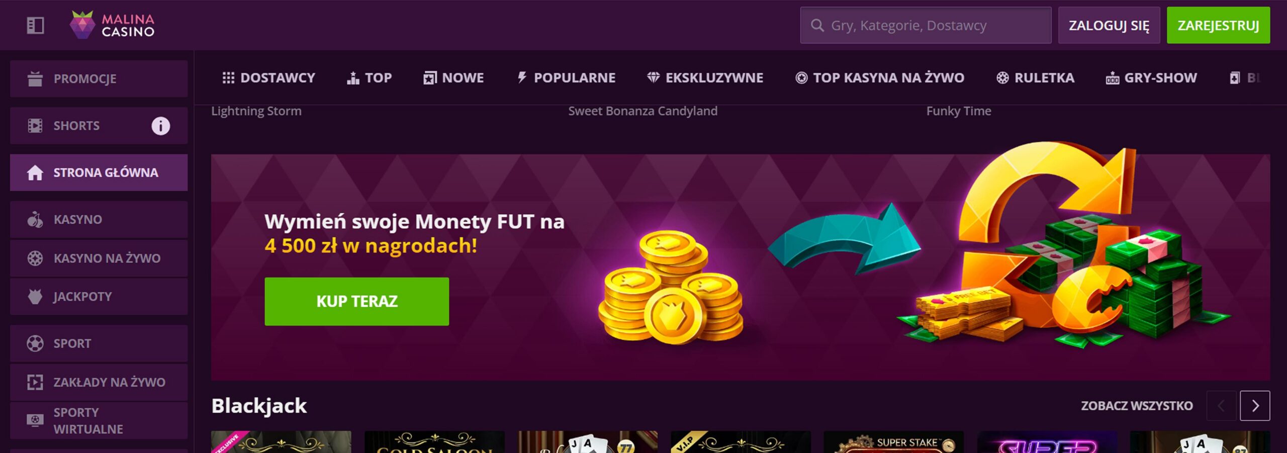 Malina Casino Oferty Bonusowe